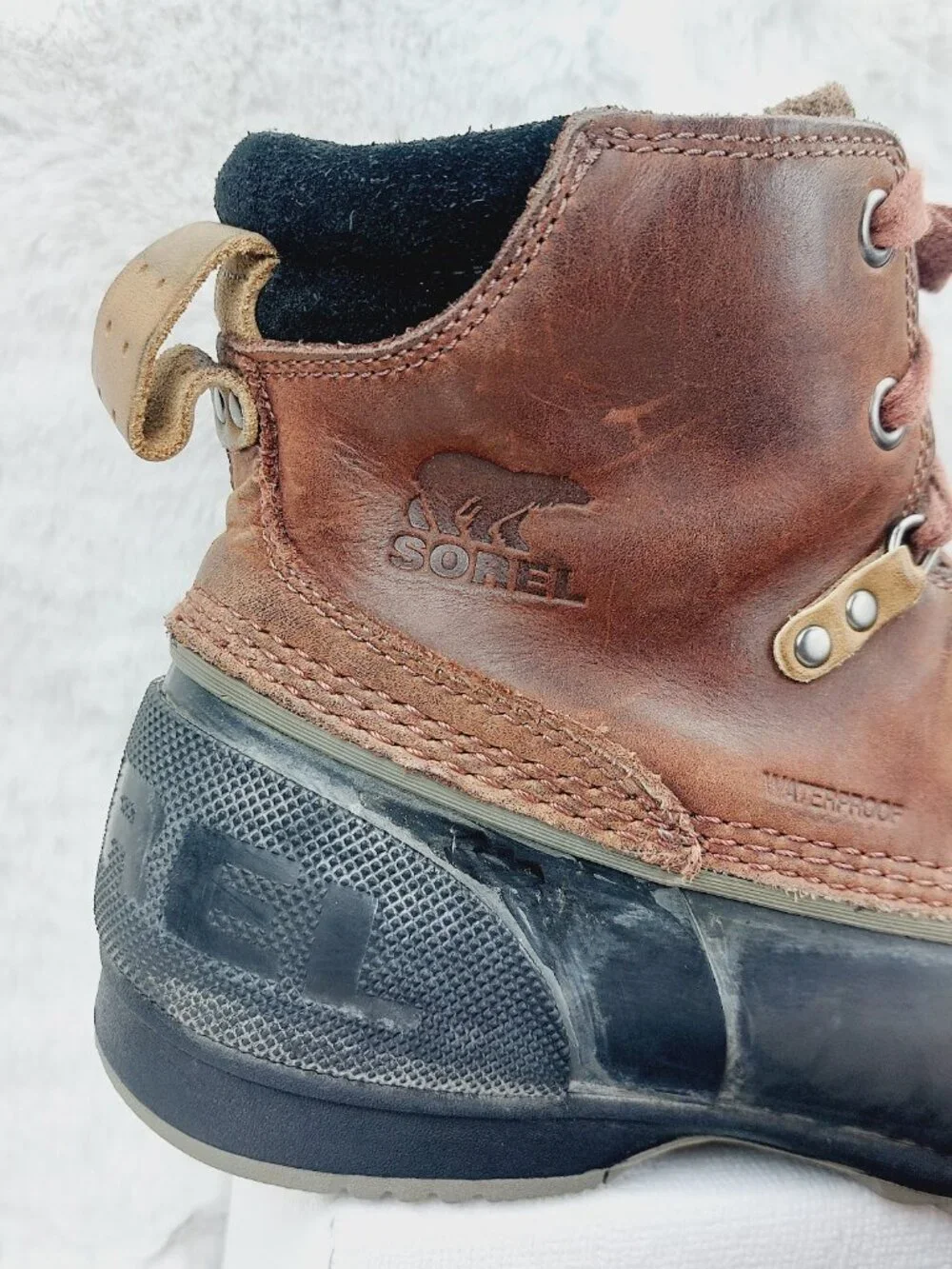 Sorel Men's Brown Black Ankeny Waterproof Classic Ankle Duck Winter Boot Size 9